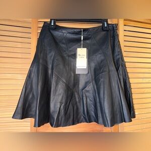 My Tribe Black Leather Circle Skirt
